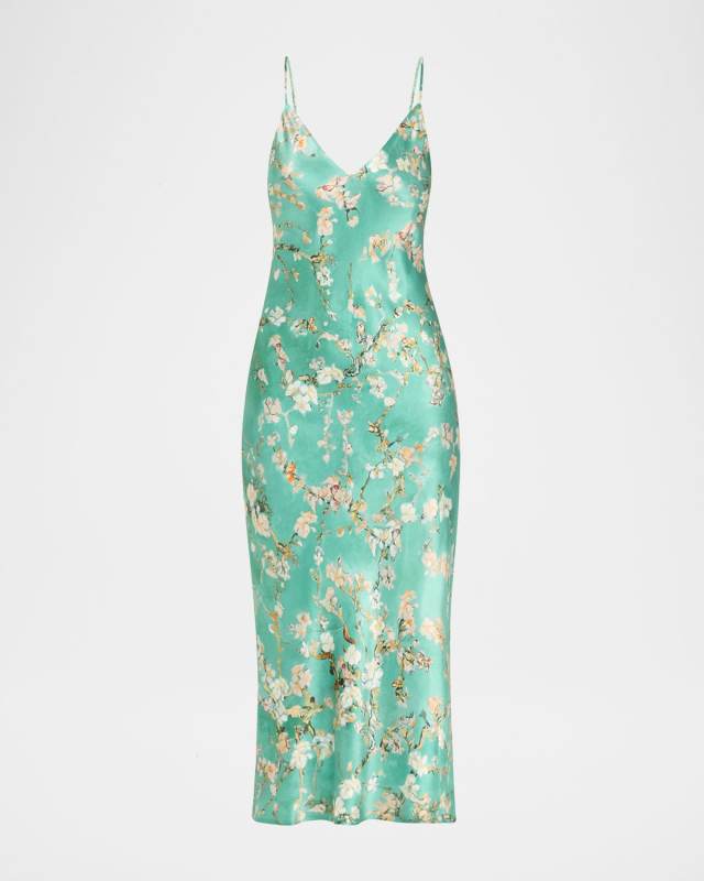 Cherry Blossom Seridie Mid-Length Slip Dress